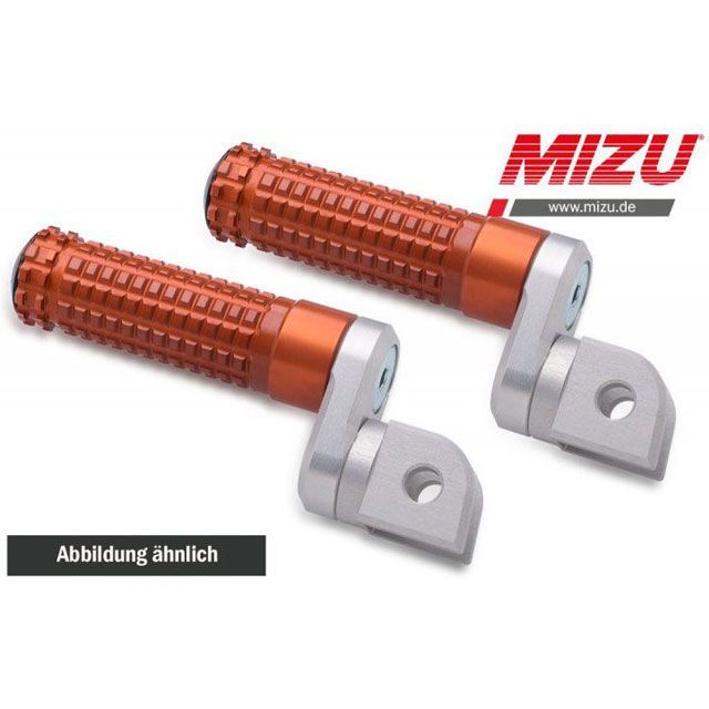 MIZU アジャスタブル レーシング パッセンジャーフットペグ ABE認可品 シルバー/オレンジ ｜ 409TO2220011 mizu_409TO2220011 ミズ ステップ バイク