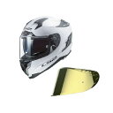 LS2 HELMETS シールドセット CHALLENGER F(ホワイト)+S-15ピンロックシールド(ミラーゴールド) サイズ XXL 3003010906 エルエスツーヘルメット フルフェイスヘルメット バイク(2)