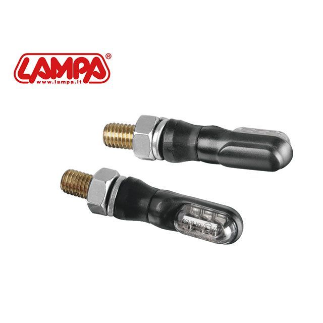 LAMPA Nano 汎用LEDウインカー（ブラック） 90476 LAMPA ウインカー関連パーツ バイク 汎用