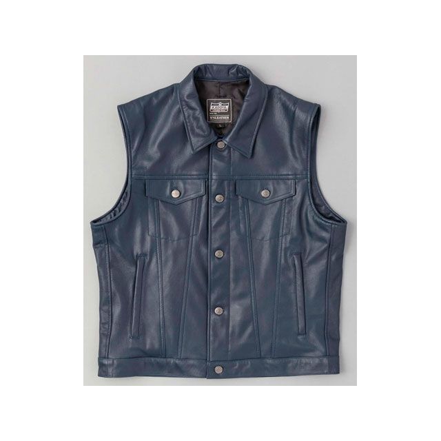 カドヤ K’S LEATHER＆K’S PRODUCT DT LEATHER VEST ネイビー サイズ：3L 0520-1 KADOYA ジャケット バイク