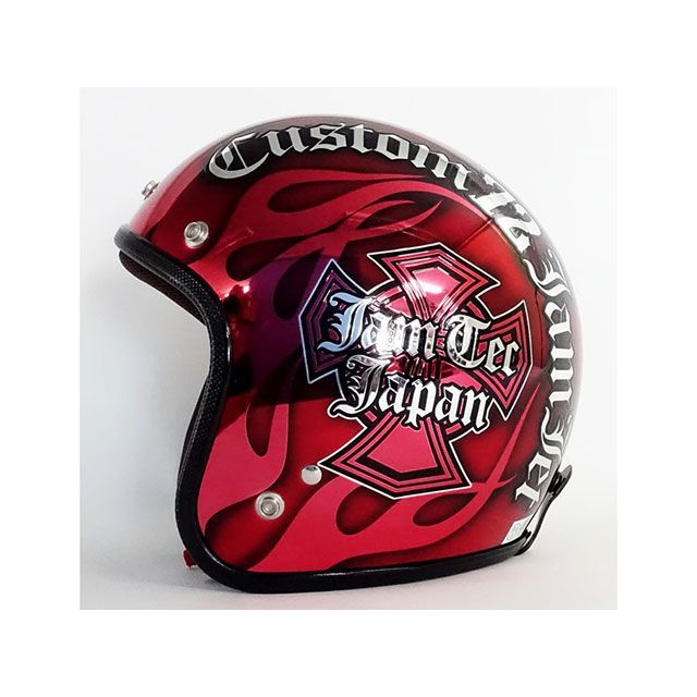 72JAM 【逸品もの】3-931 カスタム72JAM フレイムス Newクロス（レッド） サイズ XL ORG-28000_3-931 72ジャムジェット ジェットヘルメット バイク