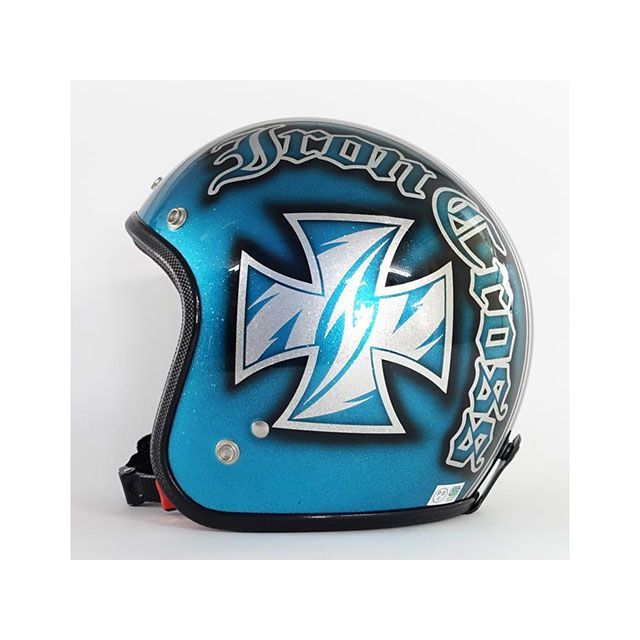 72JAM 【逸品もの】3-933 アイアンクロス フレーク（ブルー） サイズ XL ORG-25000_3-933 72ジャムジェット ジェットヘルメット バイク