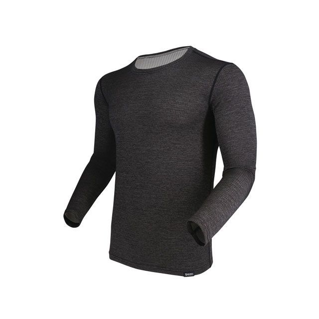 OTAFUKU GLOVE BT冷感速乾デュアルブロック ロングスリーブ クルーネックシャツ ヘザーブラック サイズ S JW-609 おたふく手袋 D.I.Y. 日用品