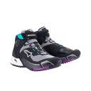 正規品／アルパインスターズ CR-X WOMEN’S DRYSTAR RIDING SHOE（1370 BLACK GRAY PLUM TEAL） サイズ：6（23.5cm） 2611523 Alpinestars ライディングシューズ バイク