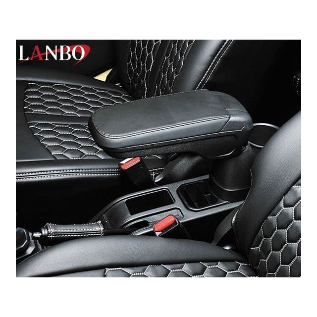 LANBO フロントシートアームレスト ジムニー JB64/74（ブラックレザー×ブラックボディー） WD102376 LANBO 内装パーツ・用品 車 自動車