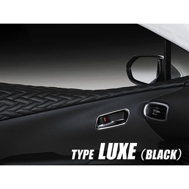LANBO レザードアパネル Type LUXE 50プリウス（ブラック×ブラック） LUXE-LDP-P50BK LANBO 内装パーツ・用品 車 自動車