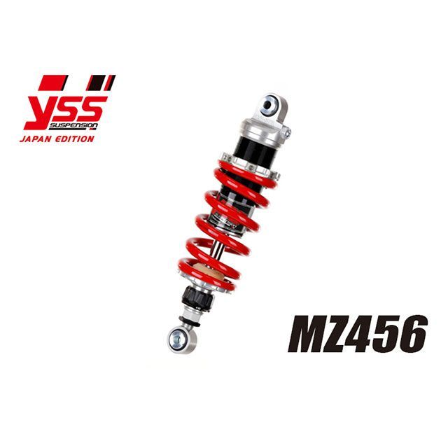 ●メーカー名：YSS / YSS RACING(ワイエスエスレーシング)●商品名：リアサスペンション モノショック MZ456●メーカー品番：117-2512201商品の保証は、メーカー保証書の内容に準じます。●仕様スプリング：ID56 100N/mm L150ショック全長：300（295-305）ピストン外径：φ45mmシャフト外径：φ16mm●備考シンプルな外観ながら軽快なライディングに必要な調整機能を装備したオールラウンドモデル。減衰力の伸び側1系統、スプリングプリロード、車高調整機構を装備。レーシングユースを念頭に設計し、現実離れした過酷な状況をも克服する大容量・高剛性なビッグボディです。●ご注意※本製品は受注後パーツを組み合わせてご準備させていただきます。通常10日以内に出荷させていただいておりますが、構成部品の在庫がない場合、1〜2ヶ月ほどお時間を頂戴する場合がございます。●写真注意※画像はイメージです。メーカー車種年式型式・フレームNo.その他ヤマハYZF-R62003-2005※商品掲載時の適合情報です。年式が新しい車両については、必ずメーカーサイトにて適合をご確認ください。