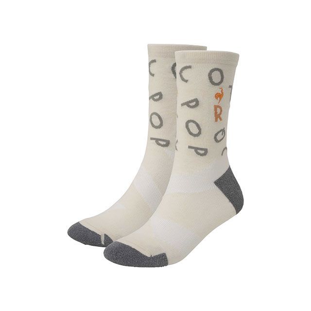 【正規品】le coq sportif MoveSox（総柄/ミドル丈）/（ホワイト×グレー） サイズ 25-27cm QMAXJB11 ルコック アウトドア用ウェア キャンプ