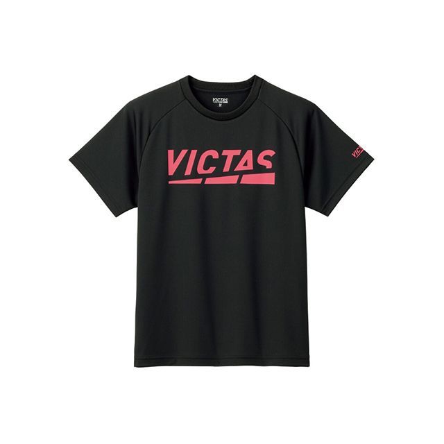 VICTAS プレイロゴティー（ブラック/ピンク） サイズ XS ・632101 メーカー在庫あり ヴィクタス アウトドア用ウェア キャンプ