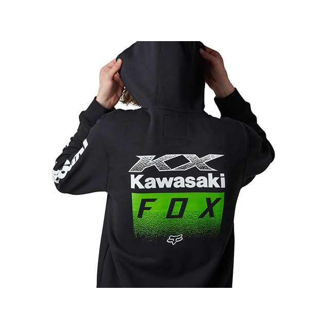 FOX カワサキ フーディー（ブラック） サイズ M C8018 メーカー在庫あり フォックス カジュアルウェア バイク