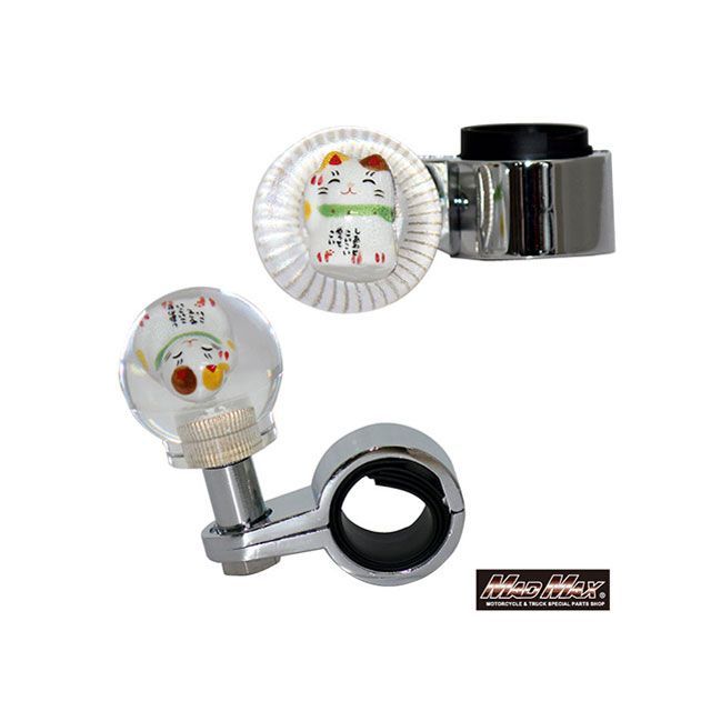 MADMAX トラック用 ハンドルスピンナー クリスタル 招き猫（グリーン/イエロー） MM75-S010-02 メーカ..
