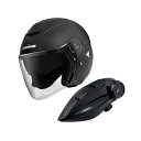 KOMINE KK-902モーターサイクルインターカム+HK-172 FL コンポジェットFRPジェットヘルメット(マットブラック) サイズ L ・00-172 メーカー在庫あり コミネ ジェットヘルメット バイク