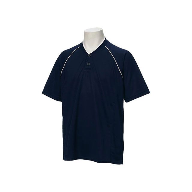 ASICS BAD013 ベースボールシャツ（ネイビーブルー×ネイビーブルー） サイズ 160 BAD013 アシックス アウトドア用ウェア キャンプ