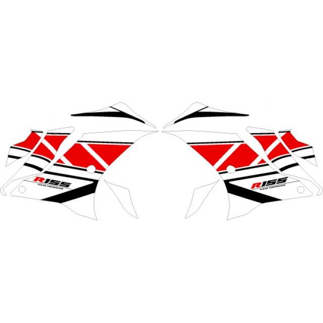 【メーカー直送】MDF YZF-R155（2023-）グラフィックキット ストロボモデル（レッド/R4） タイプ フロントサイドパーツ M23R155-D-RD-FS エムディーエフ ドレスアップ・カバー バイク YZF-R155