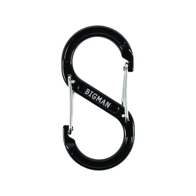 BIGMAN CARABINER AFC6-8BK(ブラック) AFC6-8BK BIGMAN 野外アイテム キャンプ