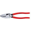 KNIPEX 0911-240SB 架線工事用強力ペンチ 圧着付 240mm プラスティックコーティングハンドル ・0911-240SB クニペックス ハンドツ...