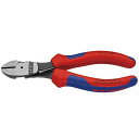 KNIPEX 74 12 160 バネ付強力型斜ニッパー 180mm コーティングハンドル 黒防錆コート ・74 12 160 メーカー在庫あり クニペックス ...