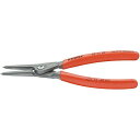 KNIPEX 49 11 A3 90 先曲がり精密スナップリングプライヤー 軸用 10-25φmm 滑り止めプラスチックコーティングハンドル グレー防錆コート ...