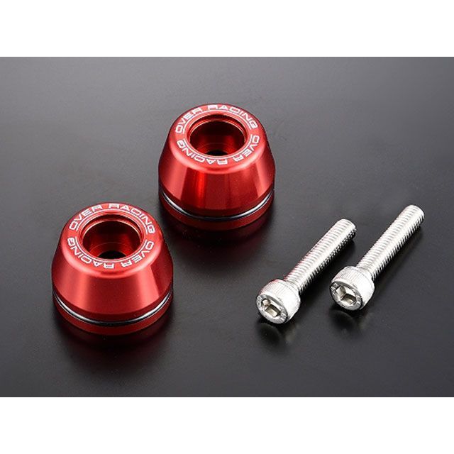 OVER RACING バーエンド Type1 M6用（レッド） ・55-99-022R オーバーレーシング ハンドル関連パーツ ..