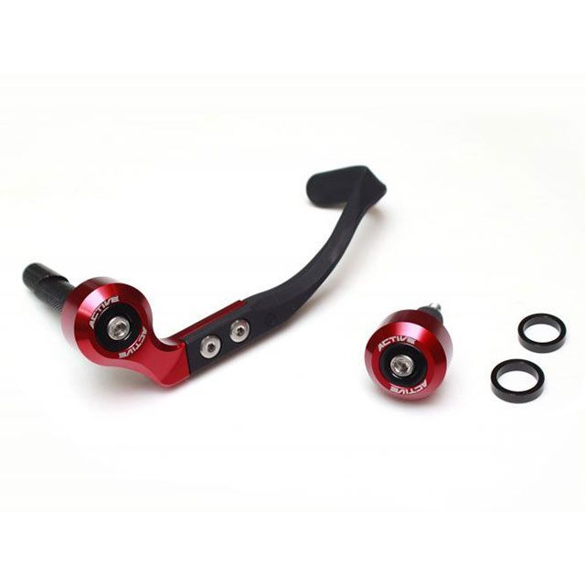 ACTIVE ブレーキレバーガード＆バーエンド フルセット（レッド） 30802013 アクティブ レバー バイク 汎用