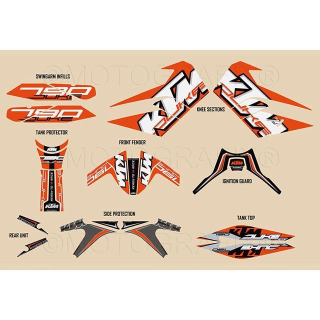 MOTOGRAFIX ボディパッド フルキット MT-KTM7901O モトグラフィックス ドレスアップ・カバー バイク