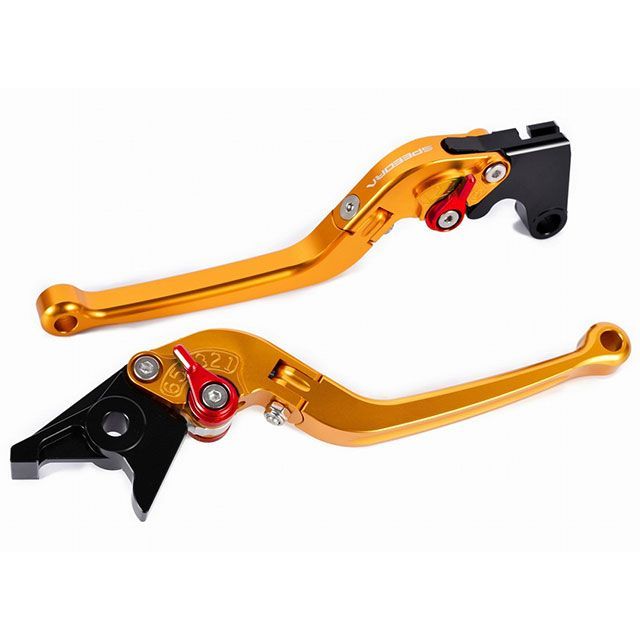 SPEEDRA アジャストレバー スタンダード可倒式（レバー本体：ゴールド） アジャスター レッド LVAG090GD-RD SPEEDRA レバー バイク CB750 HORNET