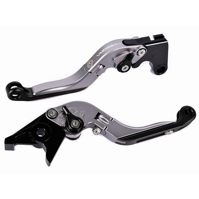 SPEEDRA アジャストレバー 可倒延長式（レバー本体：マットチタン） アジャスター マットブラック エクステンション マットブラック LVGM090TM-BKBK メーカー在庫あり SPEEDRA レバー バイク CB750 HORNET