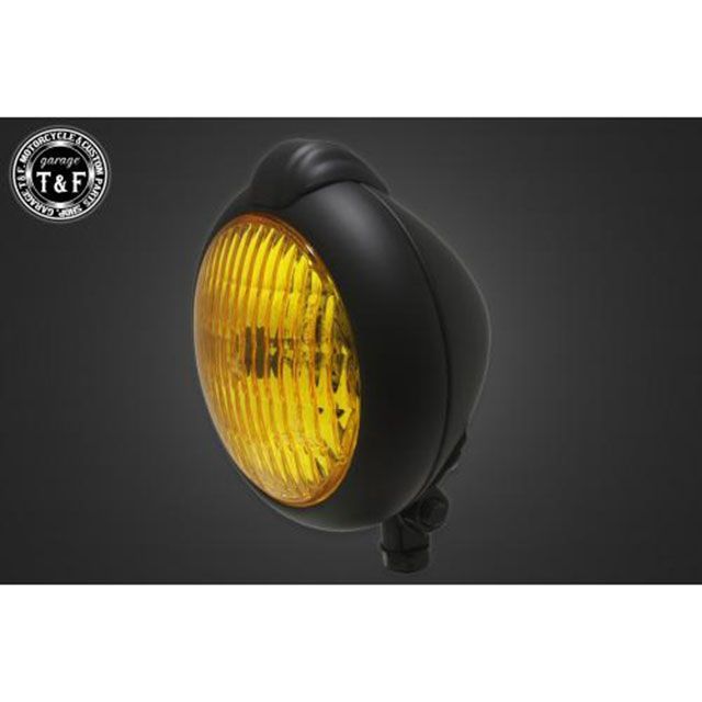 T&F バルカン400（II） 4.5インチユニティタイプヘッドライト＋ステーSET（タイプA） タイプ オールマットブラック・イエロー ・4022196 ガレージT&F ヘッドライト・バルブ バイク バルカン400（II）
