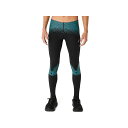 ASICS 2011D008 MOTION MUSCLE SUPPORTタイツ(パフォーマンスブラック×アトランティスブルー) サイズ S 2011D008 アシックス アウトドア用ウェア キャンプ(4)