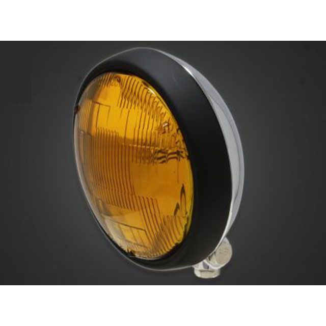 T&F ドラッグスター400（クラシックモデル） 5.75インチプレートヘッドライト＋ステーSET（タイプB） タイプ マットブラックリム/メッキボディ・イエローレンズ ・4022649 ガレージT&F ヘッドライト・バルブ バイク ドラッグスター40…