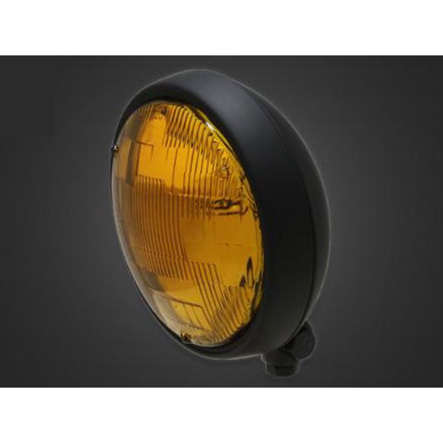 T&F シャドウスラッシャー400 5.75インチプレートヘッドライト＋ステーSET（タイプA） タイプ オールマットブラック・イエローレンズ ・4022589 ガレージT&F ヘッドライト・バルブ バイク シャドウスラッシャー400