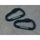 MIGRATRAIL バンジーコード 2pcs(ブラック)アルミニウムカラビナ C0734 メーカー在庫あり ミグラトレイル 野外アイテム キャンプ