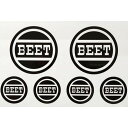 BEET 丸BEETステッカーセット(白地/黒) 0701-TB2-00 ビートジャパン ステッカー 日用品