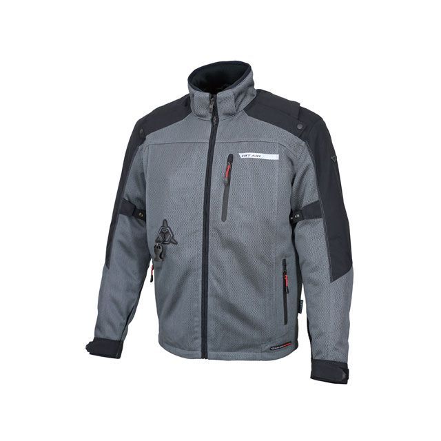 hit air HDS-MS フーデッドエアバッグメッシュジャケット/ジャケット単体・エアバックパーツ無（ダークグレー） サイズ L ヒットエアー ジャケット バイク