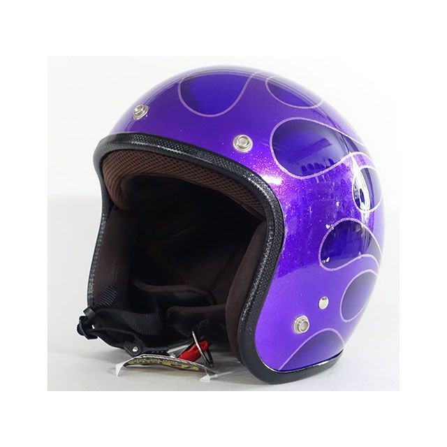 72JAM 【逸品もの】IP-6004S カラーフレイムスT2（パープル） サイズ XL IP-6004X 72ジャムジェット ジェットヘルメット バイク(2)