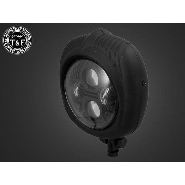 T&F イントルーダーLC250 エレクトロライン54レプリカヘッドライト LED仕様＋ステーSET（タイプC） タイプ ブラック ・7091041 ガレージT&F ヘッドライト・バルブ バイク イントルーダーLC250(2)