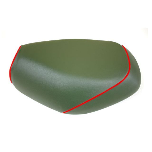 Grondement レッツ4 国産シートカバー ダークグリーン タイプ 張替 仕様 赤パイピング GH76SC300P40 グロンドマン シート関連パーツ バイク レッツ4