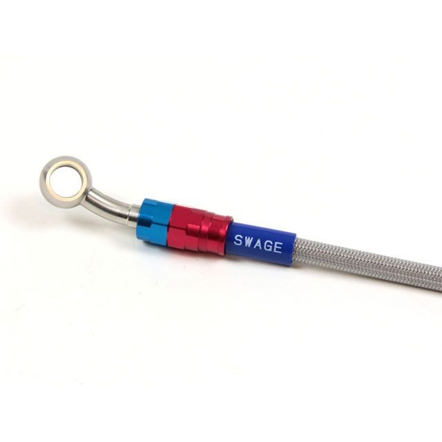 SWAGE-LINE PRO フロントホースキット トライピース ホースエンド レッド＆ブルー ホースカラー クリア SAP706FT スウェッジラインプロ ブレーキホース・ケーブル類 バイク ZZ-R1200(2)