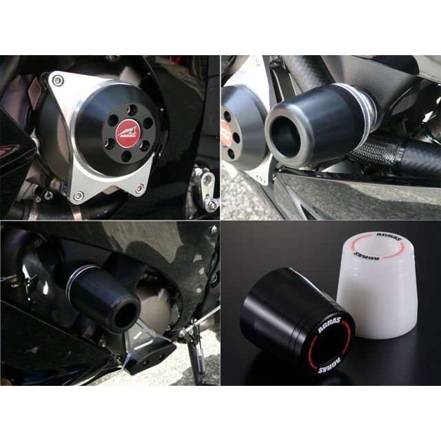 AGRAS レーシングスライダー 3点SET 左C カラー ジュラコン/ホワイト タイプ ロゴ有 342-487-015X アグラス スライダー類 バイク ZX-10R