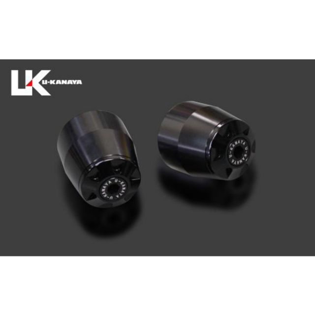 U-KANAYA アルミビレットハンドルバーエンド（ブラック） エンドキャップ シルバー BEBK-KA52-SV ユー..