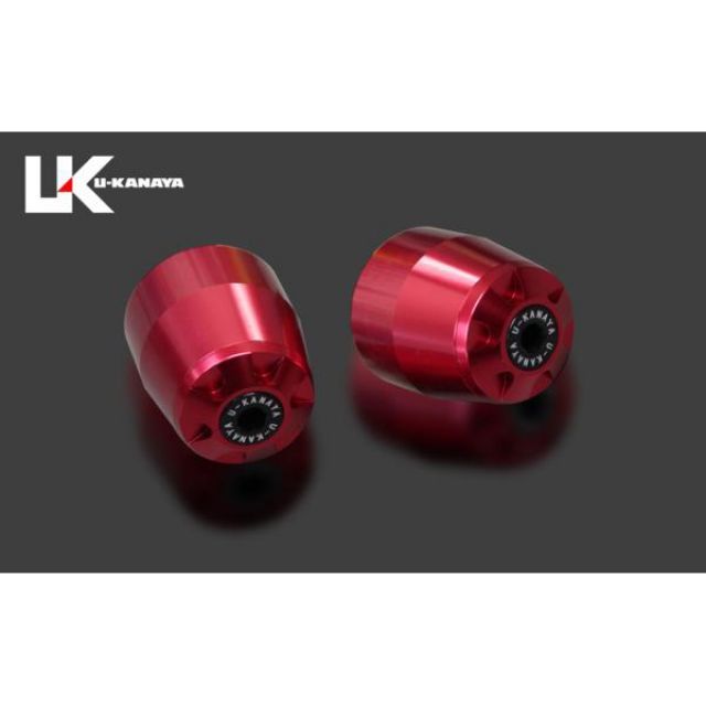 U-KANAYA アルミビレットハンドルバーエンド（レッド） エンドキャップ レッド BERD-KA15-RD ユーカナヤ ハンドル関連パーツ バイク Z1000