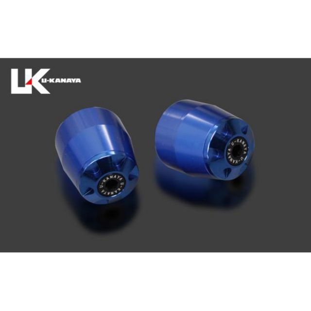 U-KANAYA アルミビレットハンドルバーエンド（ブルー） エンドキャップ シルバー BEBL-KA046-SV ユーカナヤ ハンドル関連パーツ バイク NINJA650R/NINJA650