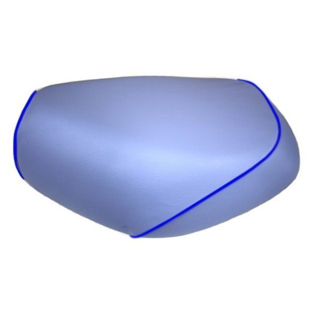 Grondement シャリー50丸型6V 1/2型 カブトフェンダー グロンドマン国産シートカバー 張替（ライトブルー） 仕様 青パイピング GH57HC340P50 グロンドマン シート関連パーツ バイク シャリー50