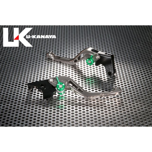 U-KANAYA GPタイプ アルミ削り出しビレットショートレバー（レバーカラー：チタン） 調整アジャスターカラー シルバー SU019-059-080601 ユーカナヤ レバー バイク GSX-R600