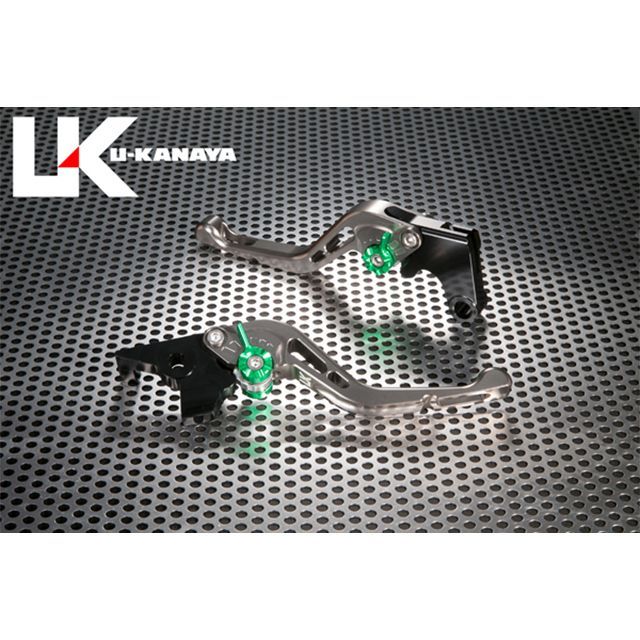 U-KANAYA GPタイプ アルミ削り出しビレットショートレバー（レバーカラー：チタン） 調整アジャスターカラー ブラック YA012-060-0606 ユーカナヤ レバー バイク XJR400/XJR400R