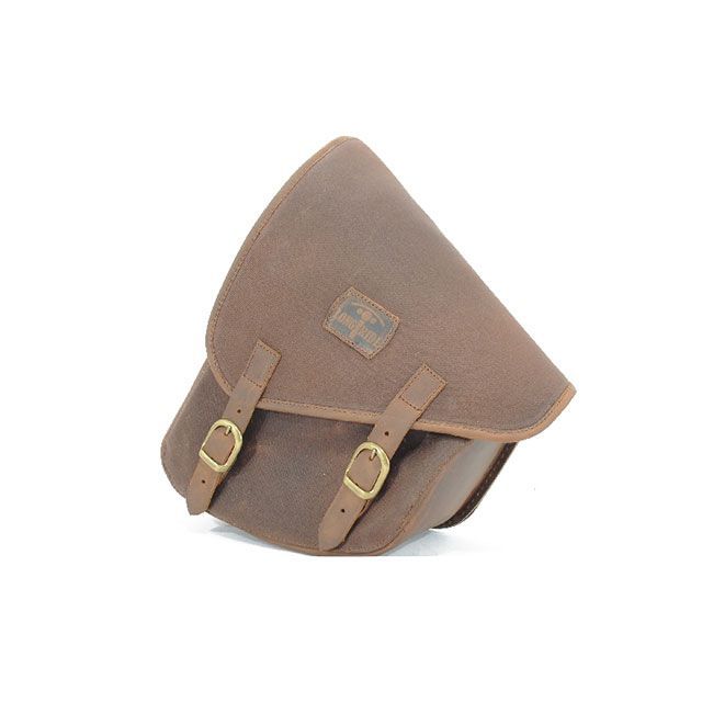 LONGRIDE スイングアームバッグ ワックスコットン SOFTAIL（ブラウン） CUS275WBRO ロングライド ツーリング用バッグ バイク ソフテイル(2)