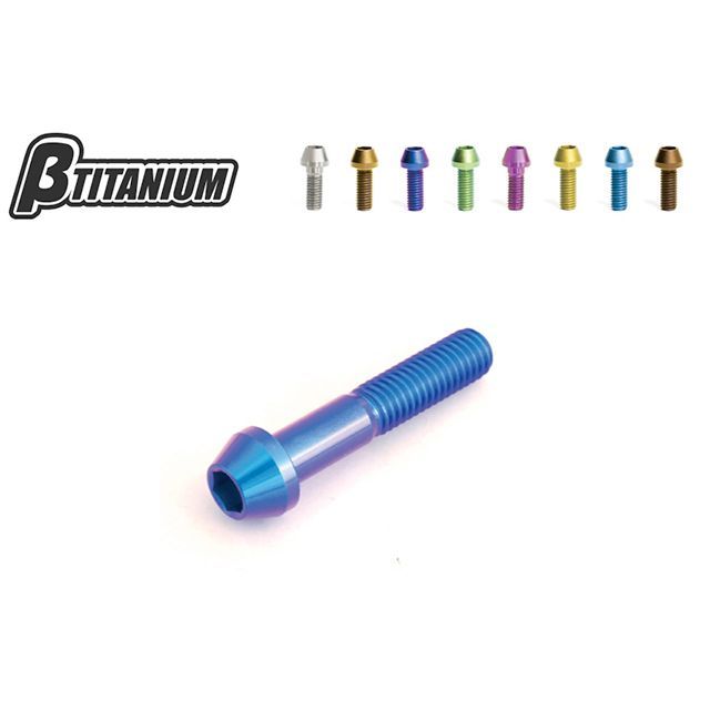 【正規品】βTITANIUM フロントフォークピンチボルトキット 仕様 アイスブルー（陽極酸化あり） 頭部形状 テーパーキャップ BT-FPK3-1-TC-IB ベータチタニウム その他サスペンションパーツ バイク Z800
