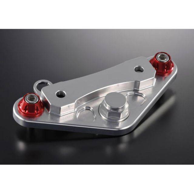 AGRAS 純正ハンドル用トップブリッジ 警告灯ステー付/20mmUP フォークトップリテーナー ガンメタ 321-100-103 アグラス トップブリッジ関連パーツ バイク