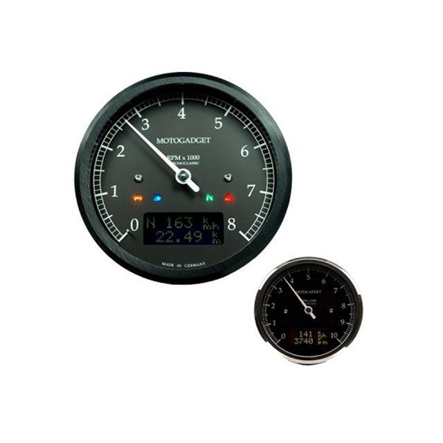 motogadget クロノクラシック 10K ダークLCD ポリッシュ MG-2004060 モトガジェット タコメーター バイ..