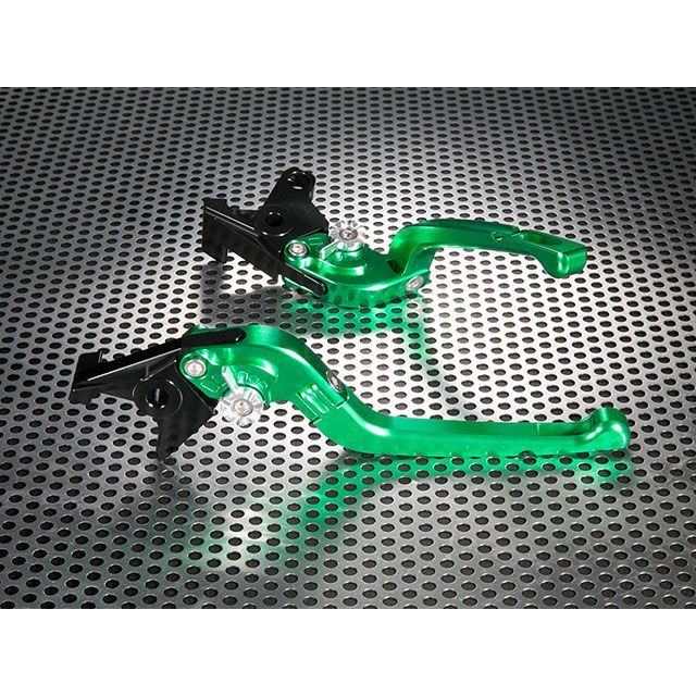 【正規品】U-KANAYA Rタイプ 可倒式 アルミ削り出しビレットレバー（レバーカラー：グリーン） カラー 調整アジャスター：ゴールド TR021-096-0707-02 ユーカナヤ レバー バイク スラクストンR